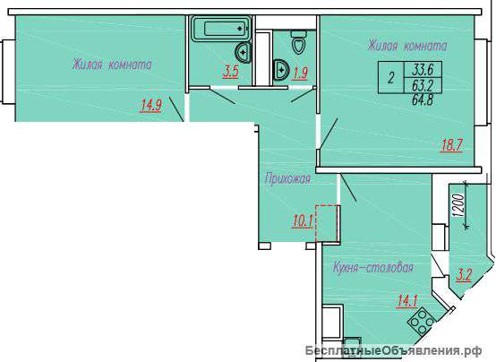 2-ком квартира в новом доме