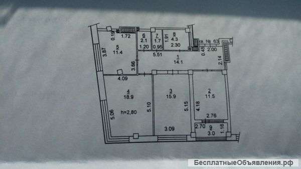 3-к кв в ЖК Гвардейский