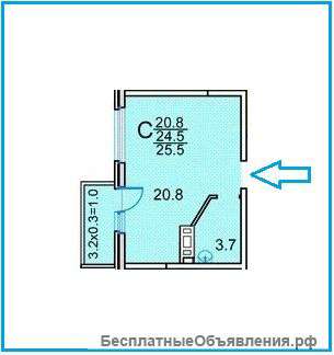 Студия 25.5 м2 в ЖК «Калинино-парк» 943 500 руб.