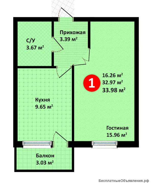 1 квартиру с ремонтом "под ключ"