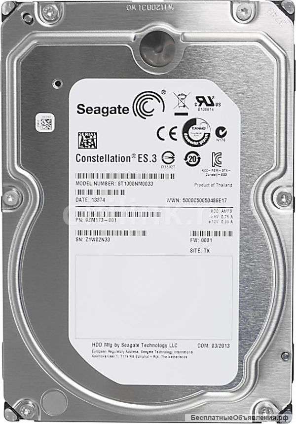Жесткий диск на 1тб Seagate Constellation es.3