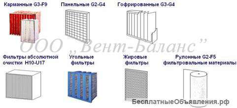 Воздушные фильтры для вентиляции
