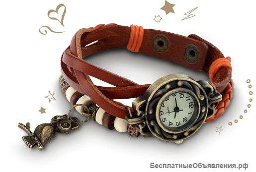 Стильные винтажные часы-браслет Сова