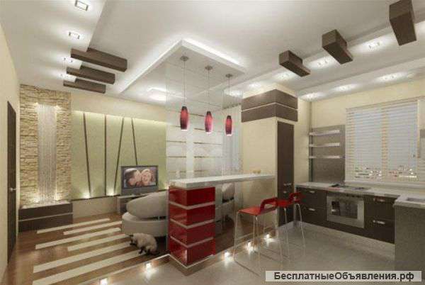 Строительство любой сложности, ремонт, отделка, дизайн интерьера и ландшафта, встроенная мебель. 3D