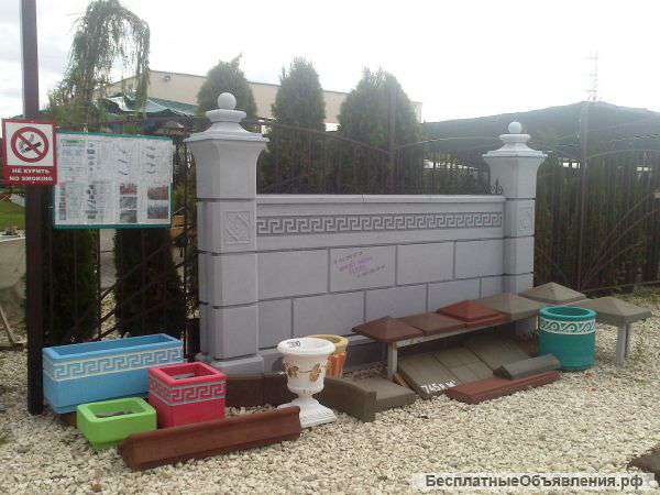 Оголовники,ступени,заборы,вазоны,бордюры,парапеты,плитка