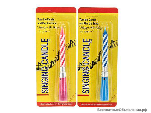 Свеча музыкальная одинарная 1шт