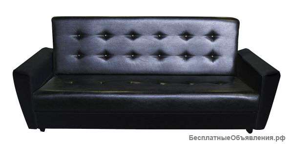Диван престиж2 черная кожа 120/140x190 дост 1-2 дн