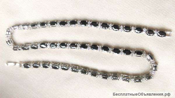 Роскошное еребряное колье с цирконами