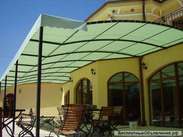 Пристройки к дому, каркасно-тентовые террасы