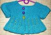 Кофта бирюзовая девочке 2-4-6 лет вязаная тоеплая шерсть