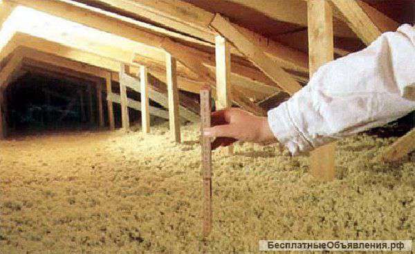 Утепление потолка, чердака Задувной минеральной ватой ИЗОВЕР КВ 050