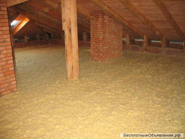 Утепление потолка, чердака Задувной минеральной ватой ИЗОВЕР КВ 050