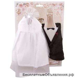 Свадебное украшение на шампанское "Молодожены"