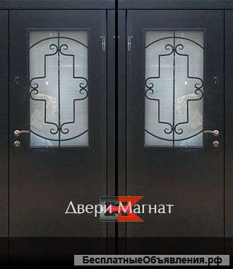 Двери со стеклом металлические
