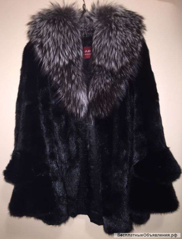 Норковая шубка с чернобуркой