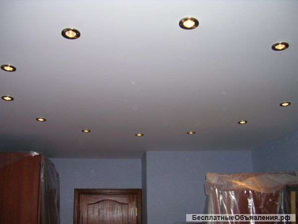 Белый матовый натяжной потолок