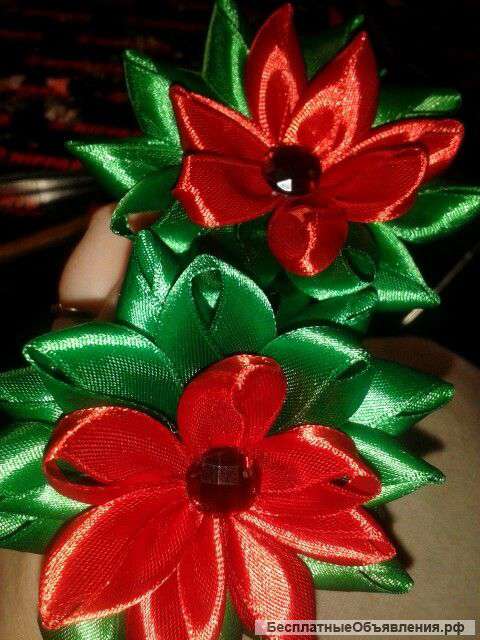 Ручная работа .Резинки канзаши.