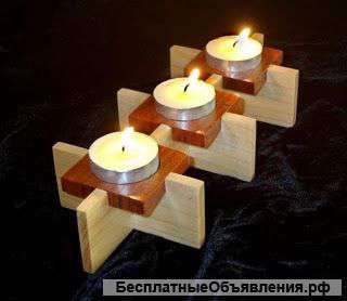 Подсвечник резной деревянный №244