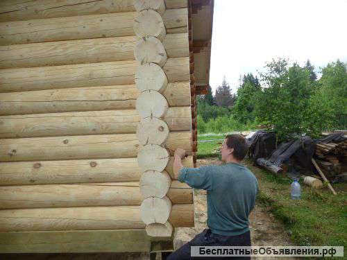 Конопатка,шлифовка,отделка сруба,бани