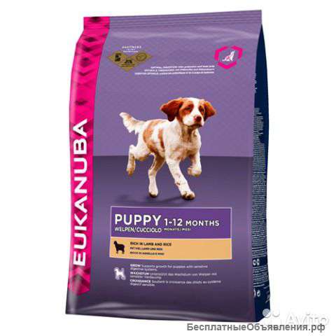 Корм Eukanuba puppy ягненок рис