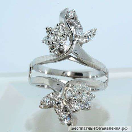 1.17ct Flower Design Round Cut Diamond Insert Ring Vs 14k Gold & Size 17