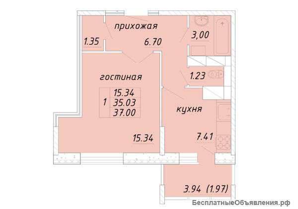 Подам 1 комнатную квартиру в новостройке Любецкая 39