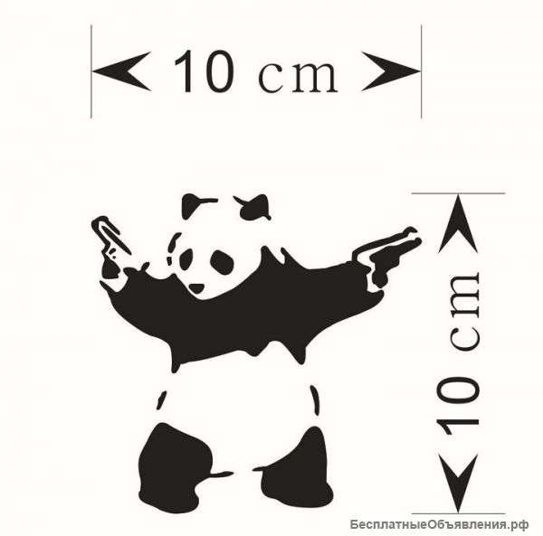 Наклейка для авто Панда, 10х10 см