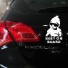 Наклейка светоотражающая белая BABY ON BOARD, 150 руб