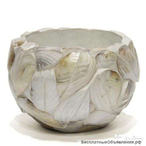 Кашпо Round bowl kabibe shell leaves Celebes