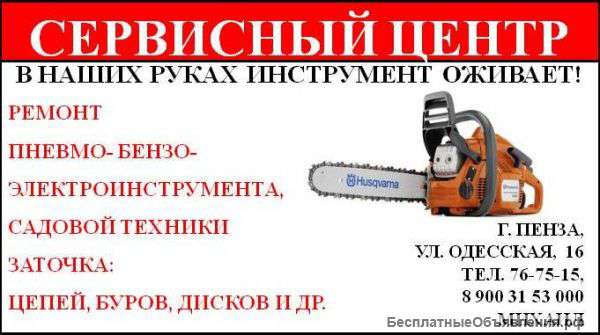 Ремонт бензопил генераторов мотоблоков газонокосилок инструментов
