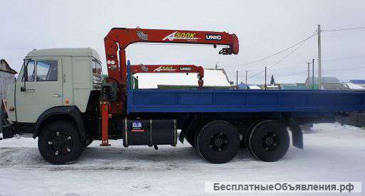 Услуги Камаза с манипулятором борт 10т. кран 3-5т.
