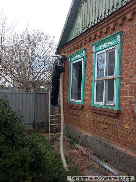 Утепление стен дома пенопластовой крошкой