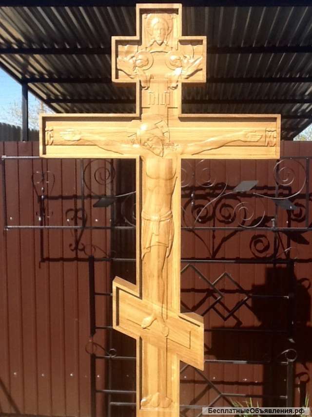 Крест на могилу дубовый