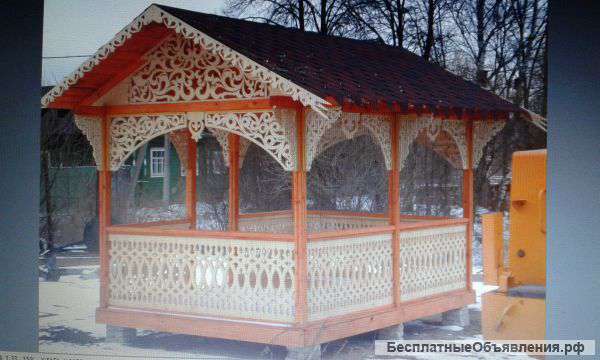 Беседка деревянная резная