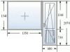 Балконный блок дверь 680х2070 и окно 1350х1340