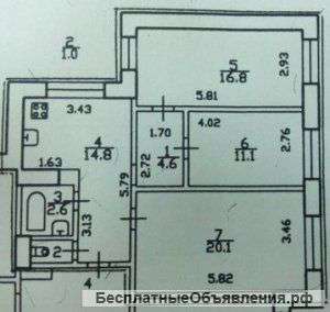 3 к.кв на Кораблестроителей ул., 37