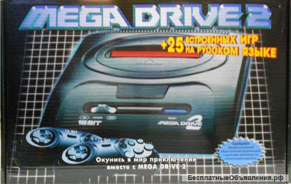 Sega Mega Drive 2, (+ 25 встроенных игр)