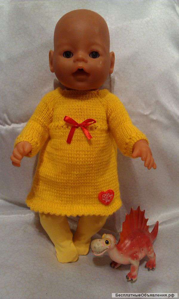 Вязаное платье для Baby Born