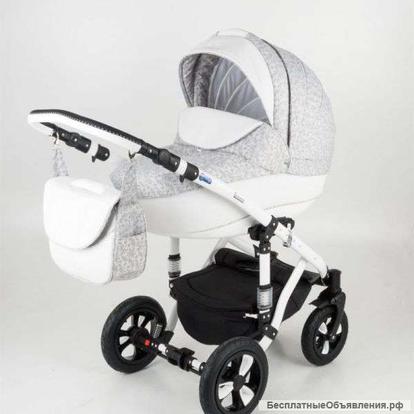 Коляску. Bebe-Mobile Toscana Ecco 50% (2 в 1) (716S Белый - Серый в Принт
