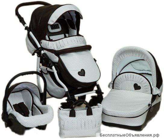 Коляска Happych Romance автокресло белый горох 3 в 1