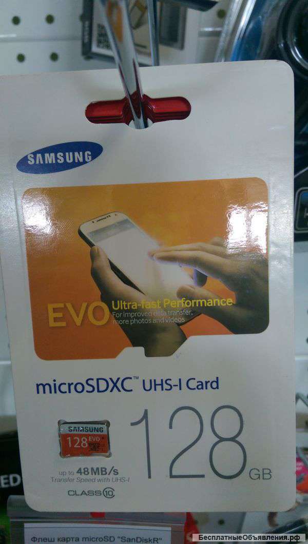 Карта памяти Samsung micro sd EVO на 128 Гб