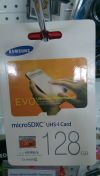 Карта памяти Samsung micro sd EVO на 128 Гб