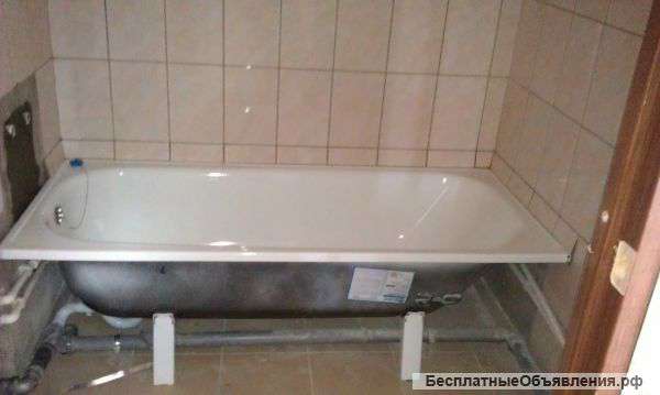 Установка стальной ванны