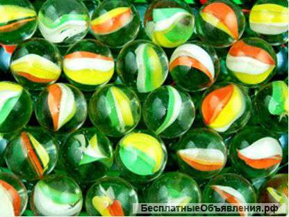 Стеклянный грунт для аквариума Марблс 25мм Калейдоскоп