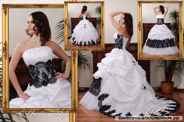 Шикарное свадебное платье со шлейфом