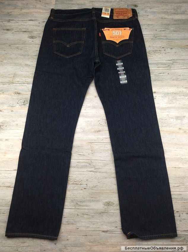 Levis Original 501, Rinsed Indigo W32-W38