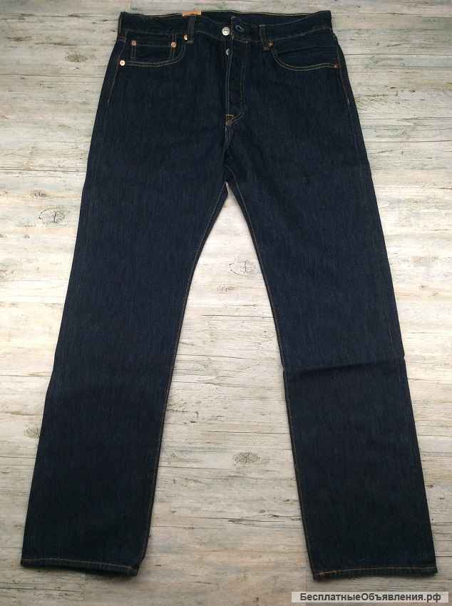 Levis Original 501, Rinsed Indigo W32-W38