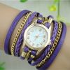 Часы Braid Chain Gold, сиреневые W157