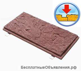 Цокольная фасадная плитка "Песчаник" с перекрытием шва от ростовского производителя