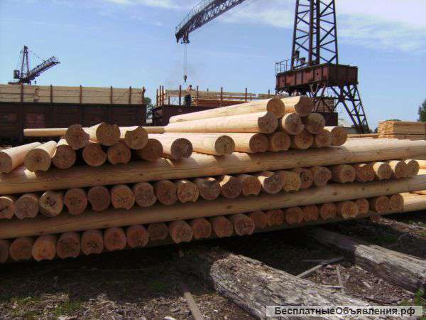 Доставка оцилиндрованного бревна из сибирского леса